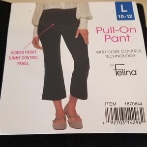Felina Black Tummy Control Pants. Size Large Fits Sized 10 To 12.